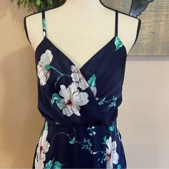 Lulus All About Love Navy Blue Floral Print Midi Dress Party Cocktail - XS - Picture 5 of 10